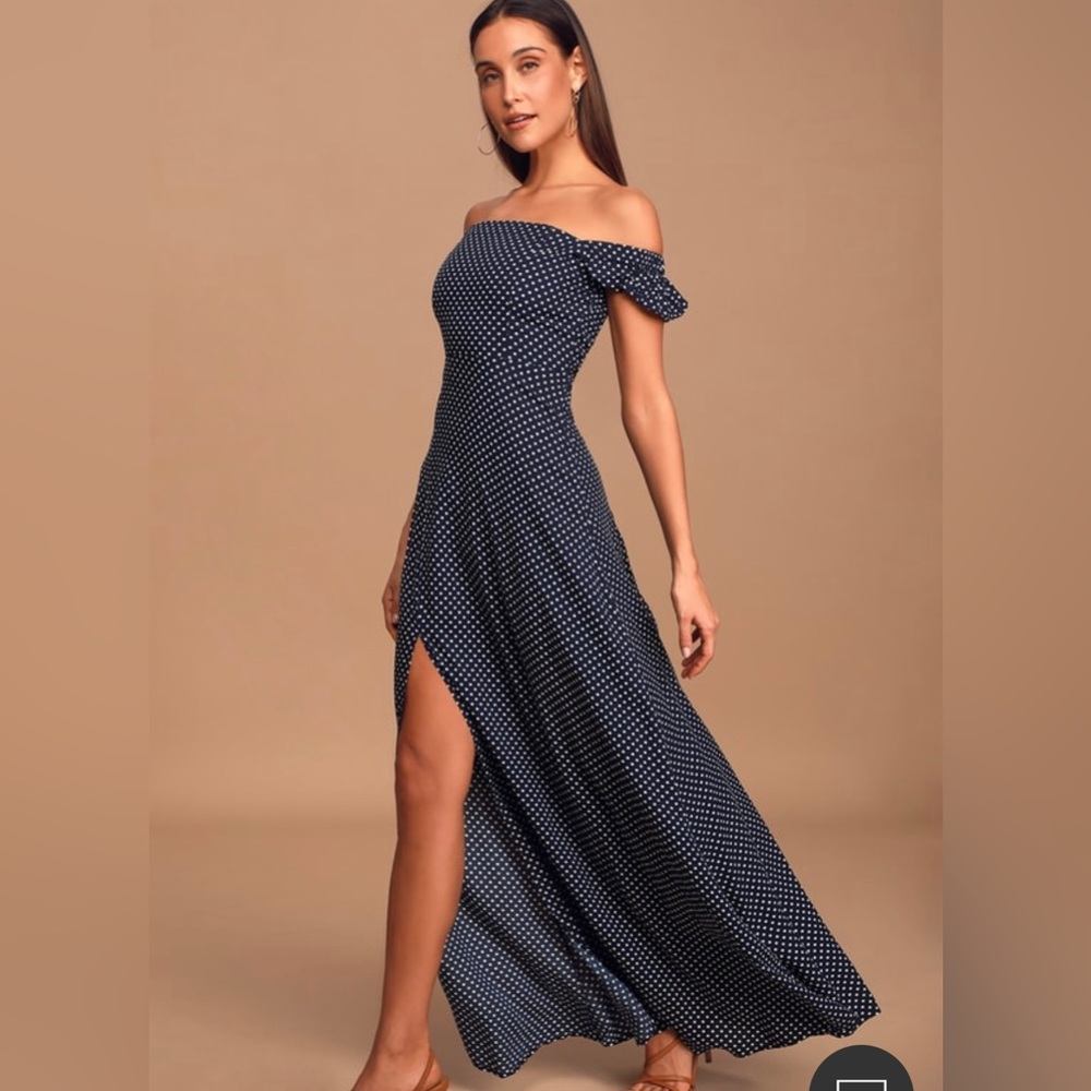 LuLu’s Navy Blue Polka Dot dress